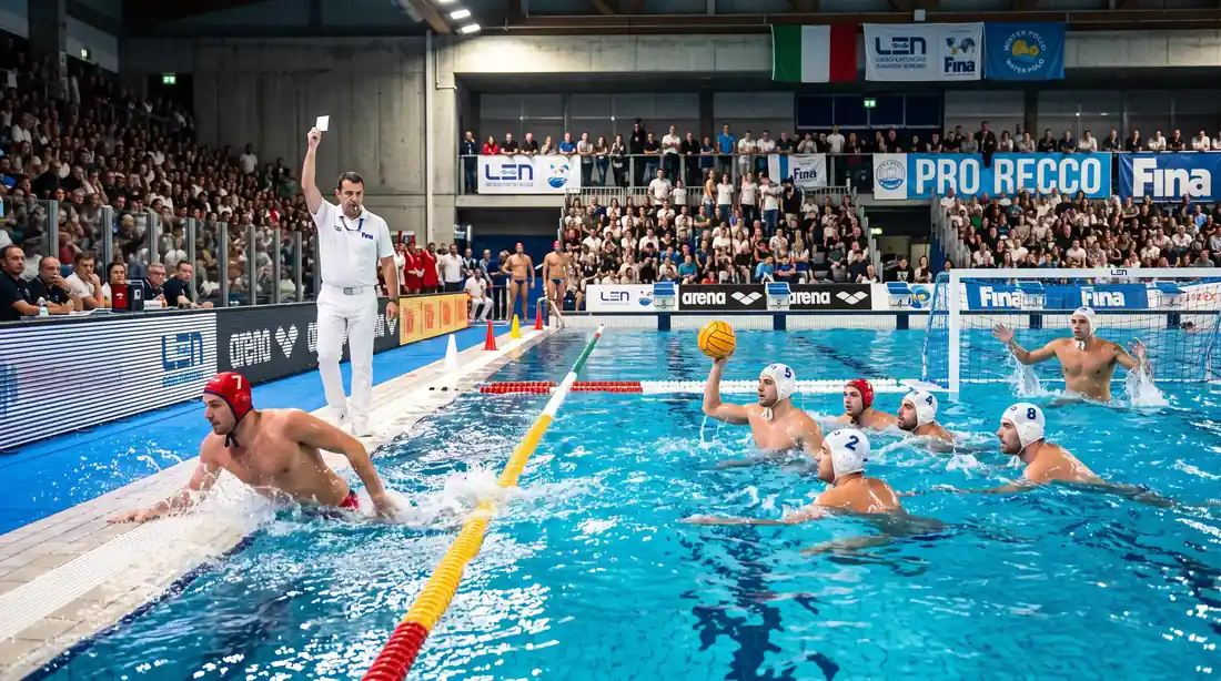 Espulsione temporanea durante una partita di pallanuoto con giocatore fuori acqua